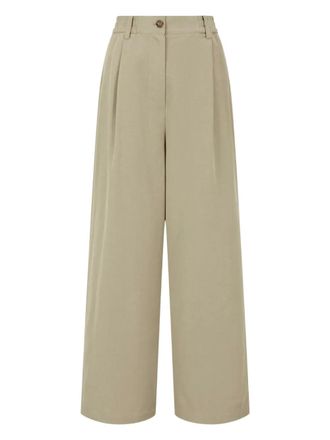 STUDIO TOMBOY Broek met wijde pijpen en dart-detail - Beige