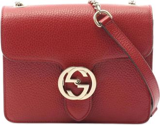 Gucci 2016-2025 Small Dollar Grained Calfskin Interlocking G crossbody bag - Rosso