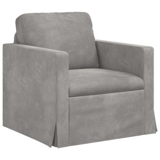 vidaXL Sof&aacute; Gris Claro 78 X 78 X 80 Cm Terciopelo Vidaxl