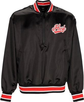 HUF Satin Baseball Bomber Jacket Zwart - Heren - Bomber jackets - Zwart - S - Polyester - Jassen