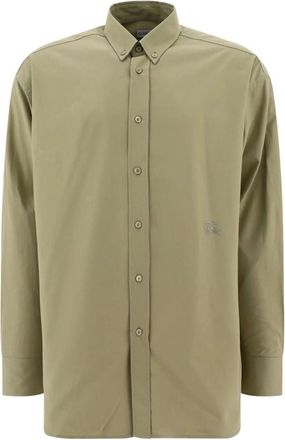 Burberry Mens Burberry Cotton Oxford Shirt Hunter Green Casual Shirt - Tan - Size: 40/Regular