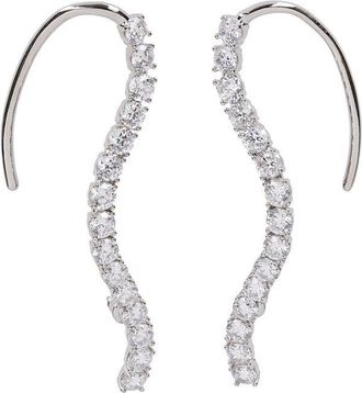 Panconesi Large Rhinestone-Embellished Ear Cuff Earrings