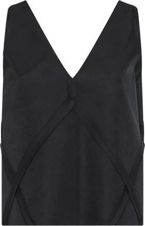Maison Margiela Mouwloze top met V-hals - Dames - Tops zonder mouwen - Zwart - XS - Tops