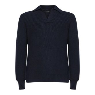 Tagliatore Ribbed Polo V-neck Knit