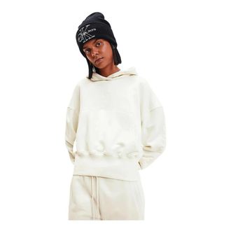 Calvin Klein Jeans Witte Dames Hoodie - Dames - Hoodies - Wit - L - Hoodies & sweatvesten