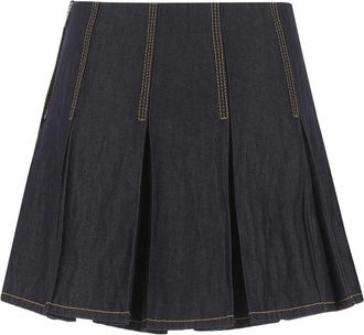 Bottega Veneta Womens Dark Blue Denim Mini Skirt 3399 Exterior: Cotton Metal Fiber Gonne