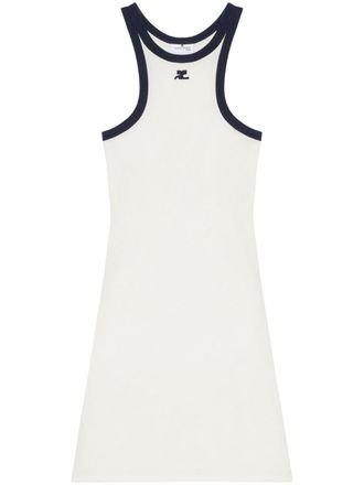 Courrèges Sleeveless Black And White Short Dress