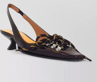 Marni leather embellished slingback mules