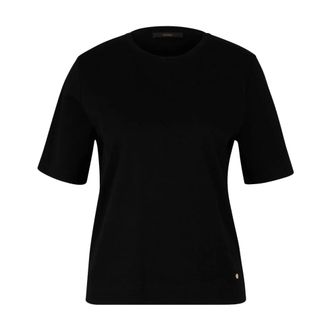 Windsor Klassiek T-shirt - Dames - Tops - Zwart - Maat: L Katoen