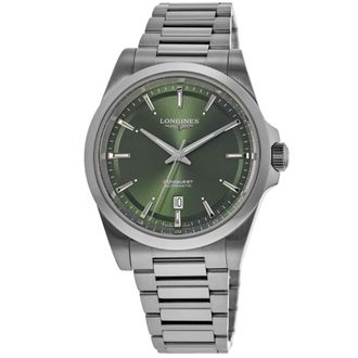 Longines Conquest Automatic Sunray Green Dial Steel Mens Watch L3.830.4.02.6