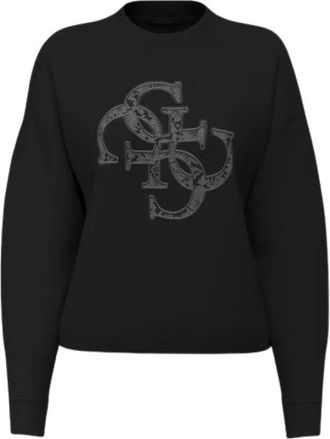 Guess Sudadera con Logo de Tri&aacute;ngulo Evelyn - Sweatshirts & Hoodies - Mujer - Negro - XS