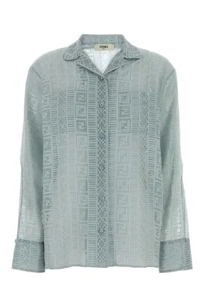 Fendi Grey Relaxed Textured Shirt