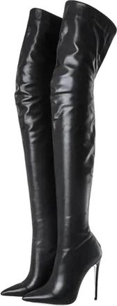 Generic Womens Over The Knee Sexy Boots Stiletto Pointed Toe Rear Zipper Bright Leather Boots