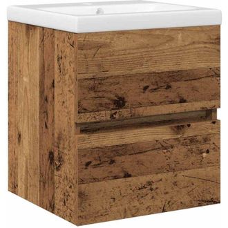 vidaXL Gabinete Para Lavabo Con Puerta Roble Negro 41 X 39 X 62 Cm Vidaxl