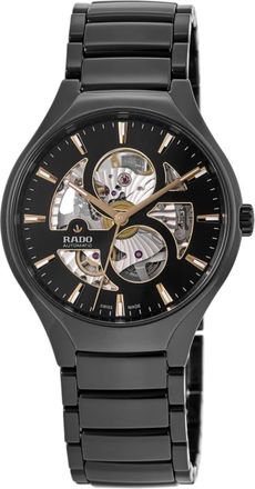 Rado TRUE Round Automatic Open Heart Black Dial Ceramic Unisex Watch R27107172