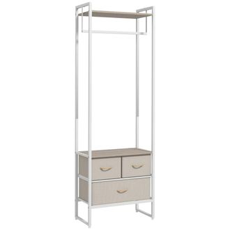 HOMCOM Perchero de ropa 58.5x30x178 cm madera natural