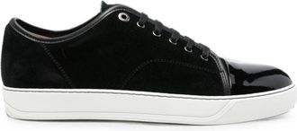 Lanvin Black Suede Patent Leather Sneakers