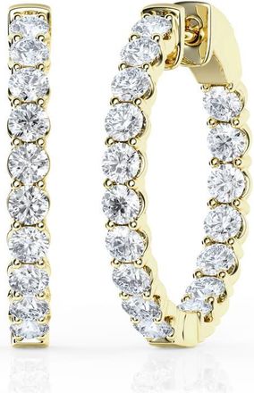 Grown Brilliance 4 Carat Round Lab Grown Inside Out Diamond Huggie Hoop Earrings