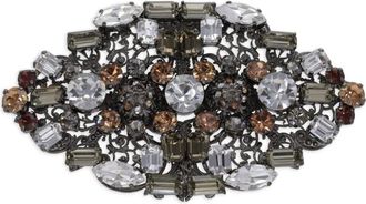 Gianfranco Ferre gemstone floral brooch - Grey