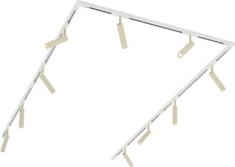 QAZQA Moderno Sistema De Iluminaci&oacute;n De Riel Moderno Con 10 Focos Beige Y Blanco Monof&aacute;sico - Slimline Uzzy Aluminio /met&aacute;lica Adecuado Para Led Max. 10 X 5