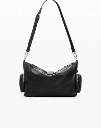 Desigual Borsa media marrone con fiori applicati