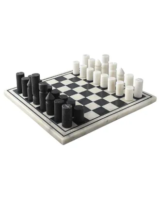 BIDKhome Bidkhome White & Black Marble Chess Set
