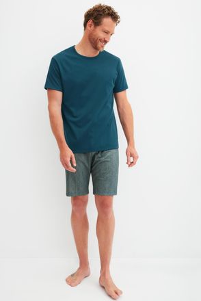 CALIDA Pyjama CALIDA Relax Streamline 1, Damen, Gr. L (52/54), blau, Interlock, Obermaterial: 100% Baumwolle, bequem kurz, Rundhals, Homewear-Sets Pyjama, mi