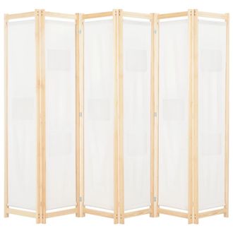 vidaXL Biombo Divisor De 6 Paneles De Tela Color Crema 240x170x4 Cm Vidaxl