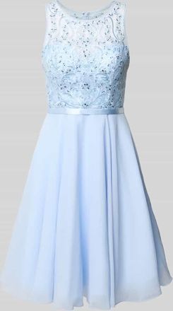 Luxuar Luxuar Cocktailkleid mit Rundhalsausschnitt in Hellblau, Gr&ouml;&szlig;e 32