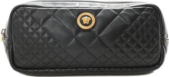 Versace Black Nappa Barocco Quilted Vanitas Medea Belt Bag (Authentic Pre- Loved)