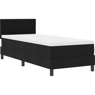 vidaXL Cama Box Spring Con Colch&oacute;n Con Colch&oacute;n Negro 80 X 200 Cm Tela Vidaxl