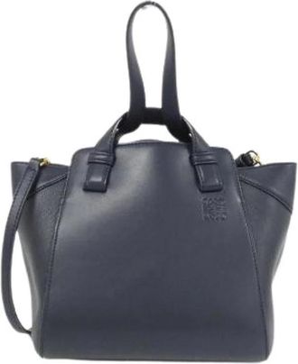 Loewe Pre-owned Hammock Nugget Calf Bag - Dames - Vintage Handtas - Blauw - ONE Size - Leer - Vintage