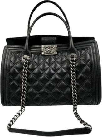 Chanel Pre-owned Boy Shoulder Bag - Dames - Vintage Handtas - Zwart - ONE Size - Leer - Vintage