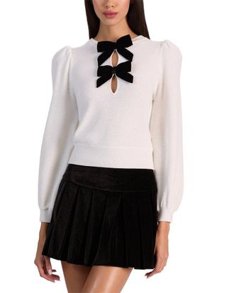 Alice & Olivia Alice + Olivia Doris Puff Sleeve Wool Pullover