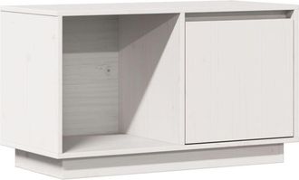 vidaXL Vidaxl - Mueble Para Tv De Madera Maciza De Pino Blanco 74x35x44 Cm