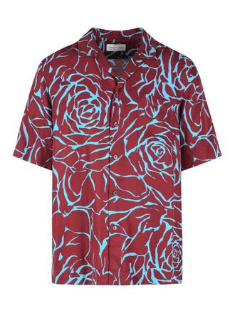 Dries Van Noten Carltone And Light Blue Viscose Shirt