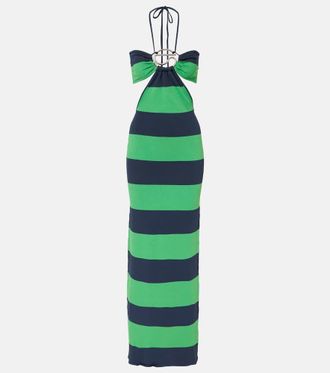 Coperni Cutout striped maxi dress