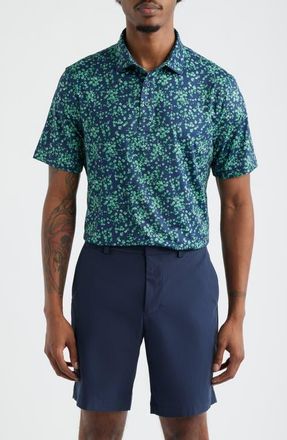 G/Fore Ditsy Floral Tech Jersey Golf Polo in Clover at Nordstrom, Size Xx-Large