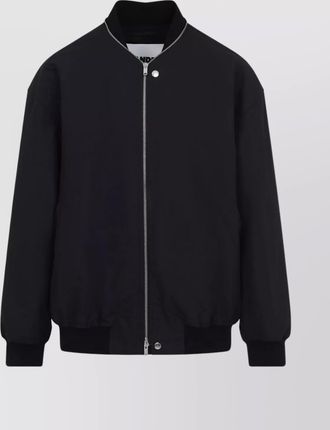 Jil Sander 11 cotton bomber jacket with zipped detail