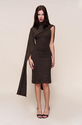 Guizio Hooded Knit Dress in Dark Olive at Nordstrom, Size Xx-Small