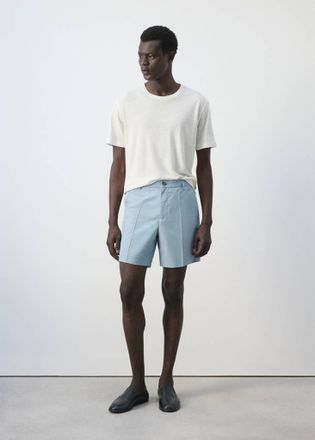Mango Maglietta misto lino slim-fit bianco - Uomo - XS - MANGO MAN
