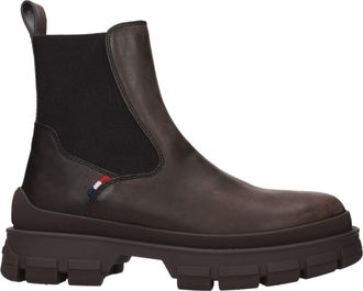 Moncler Brown Leather Ankle Mens Boots