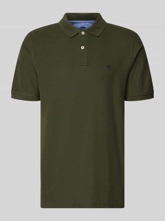 Fynch-Hatton Fynch-Hatton Regular Fit Poloshirt mit Label-Stitching in Khaki, Gr&ouml;&szlig;e XXXL