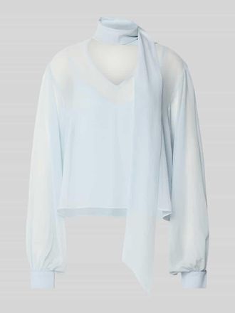 Gestuz Schluppenbluse aus flie&szlig;endem Stoff Modell urina in Hellblau, Gr&ouml;&szlig;e 34