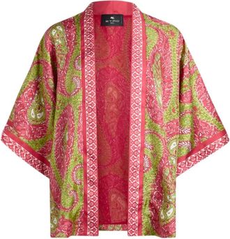Etro Silk Twill Kesa - Dames - Ponchos - Veelkleurig - S - Jassen