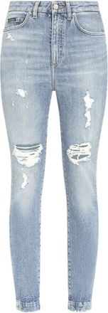 Dolce & Gabbana Vernietigde Denim Jeans - Dames - Skinny Jeans - Blauw - S - Denim - Jeans