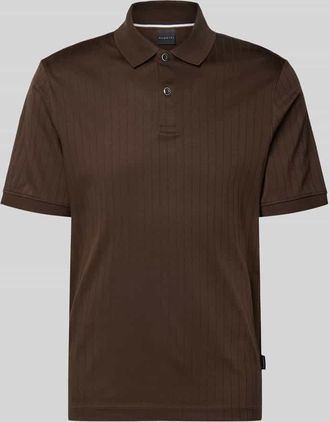 Bugatti Regular Fit Poloshirt mit Knopfleiste in Dunkelbraun, Gr&ouml;&szlig;e XXXL