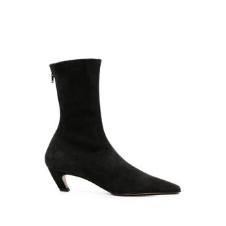 Khaite Arizona Pointed-toe Suede Ankle Boots