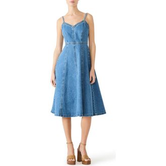 Steve Madden Harley Denim A-Line Dress in Medium Blue at Nordstrom, Size Xx-Large