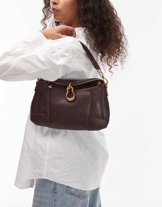 JW PEI Jayla - Borsa da spalla color marrone cioccolato con fibbia effetto fuso